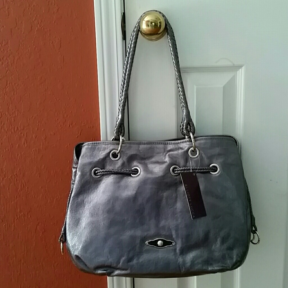 NWT Elliott Lucca Aruba Graphite/Metallic Tote Bag